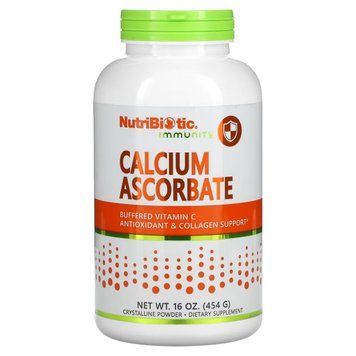 Аскорбат кальцію, Immunity, Кальцій аскорбат, NutriBiotic, 454 г, підтримка суглобів та імунітету NBC00401 фото