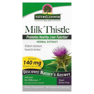 Розторопша, Milk Thistle, Nature's Answer, 60 вегетаріанських капсул, екстракт насіння, підтримка печінки NTA16415 фото