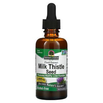 Екстракт розторопші, без спирту, 2000 мг, Milk Thistle Seed, рідкий екстракт, безалкогольний NTA06457 фото