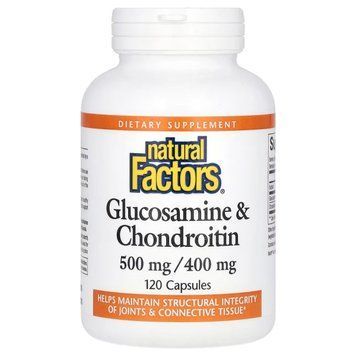 Глюкозамін і хондроїтин, Glucosamine & Chondroitin, Natural Factors, 120 капсул NFS02687 фото