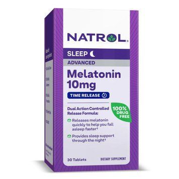 Мелатонін уповільненого вивільнення, 10 мг, Melatonin Advanced Maximum Strength, Natrol, 30 таблеток NTL07171 фото