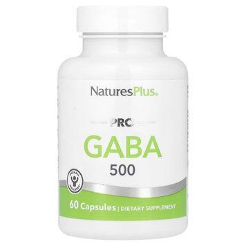 GABA (Гамма-аміномасляна кислота), 500 мг, PRO GABA, Natures Plus, 60 капсул NTP5170 фото