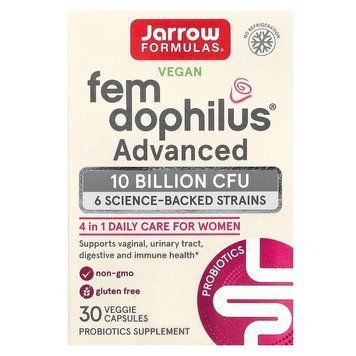 Пробиотики для женщин, 10 млрд КОЕ, Vegan Fem Dophilus, Advanced, 10 Billion CFU, Jarrow Formulas JRW03735 фото