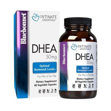 Дегідроепіандростерон, 50 мг, Intimate Essentials, DHEA, Bluebonnet Nutrition, 60 вегетаріанських капсул BLB4017 фото