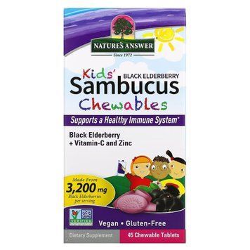 Чорна бузина для дітей з вітаміном С та цинком, Kid's Sambucus Chewables NTA26269 фото