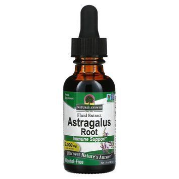 Екстракт астрагала без спирту, 2000 мг, Astragalus Root, Nature's Answer, 30 мл NTA00574 фото