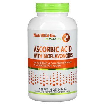 Аскорбінова кислота з біофлавоноїдами в порошку, Ascorbic Acid with Bioflavonoids, NutriBiotic NBC00301 фото