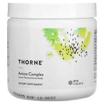 Комплекс амінокислот, смак лимона, Amino Complex, Thorne, 231 г, підтримка м'язів та енергії THR00366 фото
