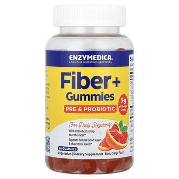 Клітковина +, з пребіотиками та пробіотиками, смак червоного апельсина, Fiber +, Enzymedica ENZ10137 фото