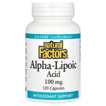 Альфа-ліпоєва кислота, 100 мг, Alpha-Lipoic Acid, Natural Factors, 120 капсул, антиоксидант NFS02096 фото