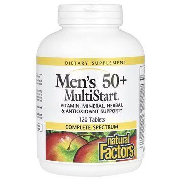 Мультівітаміни для чоловіків 50+, Men's 50+ MultiStart, Natural Factors, 120 таблеток NFS01573 фото