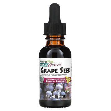 Екстракт виноградних кісточок, 25 мг, без спирту, Grape Seed, Natures Plus, 30 мл, антиоксиданти NTP7832 фото