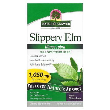 Слизистий в'яз, 1050 мг, Slippery Elm, Nature's Answer, 90 вегетаріанських капсул, для здоров'я ШКТ та кишечника NTA16334 фото