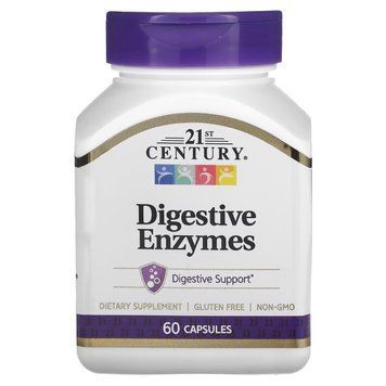 Поживні ферменти, Digestive Enzymes, 21st Century, 60 капсул CEN22556 фото
