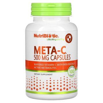 Буферизований вітамін С з метаболітами, 500 мг, Meta-C, Immunity, NutriBiotic NBC00180 фото