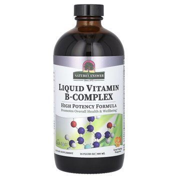 Жидкий комплекс витаминов группы B, вкус мандарина, Liquid Vitamin B-Complex, Nature's Answer, 480 мл NTA26107 фото