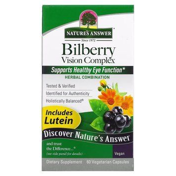 Комплекс для зору з чорницею, Bilberry Vision Complex, Nature's Answer, 60 вегетаріанських капсул NTA16011 фото