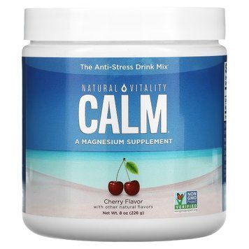 Антистресовий напій, смак вишні, CALM, Cherry, Natural Vitality, 226 г, з магнієм і без глютену PTG04353 фото