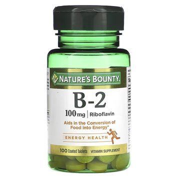 Витамин B2, 100 мг, Vitamin B2, Nature's Bounty, 100 таблеток, поддерживает уровень энергии и здоровье кожи NRT00640 фото