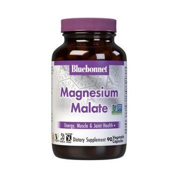 Магній малат, Magnesium Malate, Bluebonnet Nutrition, 90 вегетаріанських капсул, 425 мг магнію в порції BLB0752 фото