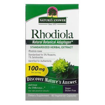 Родиола, 100 мг, Rhodiola, Nature's Answer, 60 вегетаріанських капсул, для імунної системи та нервової системи NTA16426 фото