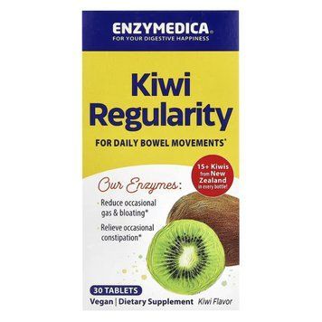 Ківі, Kiwi Regularity, Enzymedica, 30 жувальних таблеток ENZ11015 фото