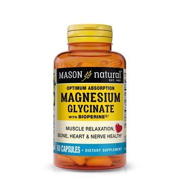 Гліцинат магнію з біоперином, 240 мг, Magnesium Glycinate with Bioperine, Mason Natural MAV18715 фото