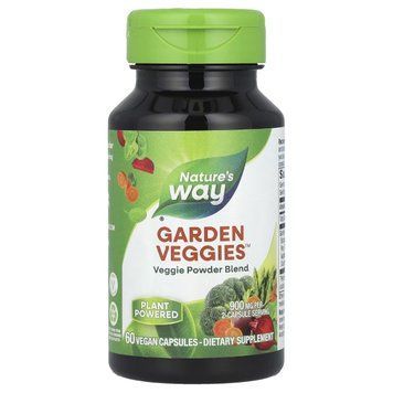 Овочева суміш, 900 мг, Garden Veggies, Nature's Way, 60 вегетаріанських капсул NWY14793 фото