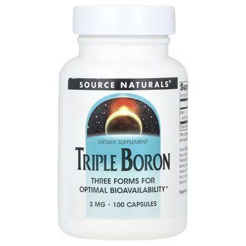 Бор трійний, 3 мг, Triple Boron, Source Naturals, 100 капсул SN1913 фото