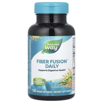 Клітковина, Fiber Fusion Daily, Nature's Way, 150 вегетаріанських капсул, для здоров'я кишечника та детоксикації NWY08452 фото