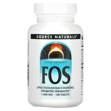 Пробіотик, фруктолігосахариди, FOS, Source Naturals, 100 таблеток SN0575 фото