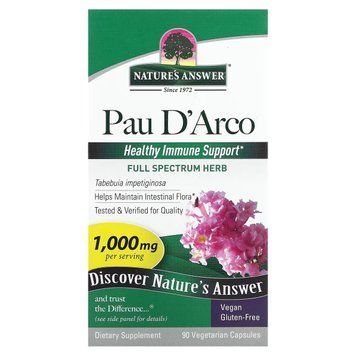 По Д'арко, Кора Мурав'яного Дерева, 1000 мг, Pau D'Arco, Nature's Answer NTA16310 фото